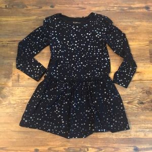 BCBGirls l Black Long Sleeve Dress Metallic Silver Stars